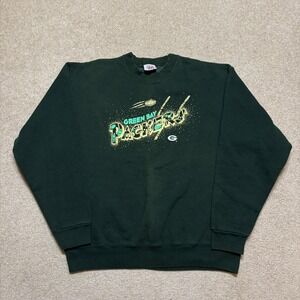 Vtg Green Bay Packers Sweatshirt Womens XL Green NFL Football 4her USA 90s